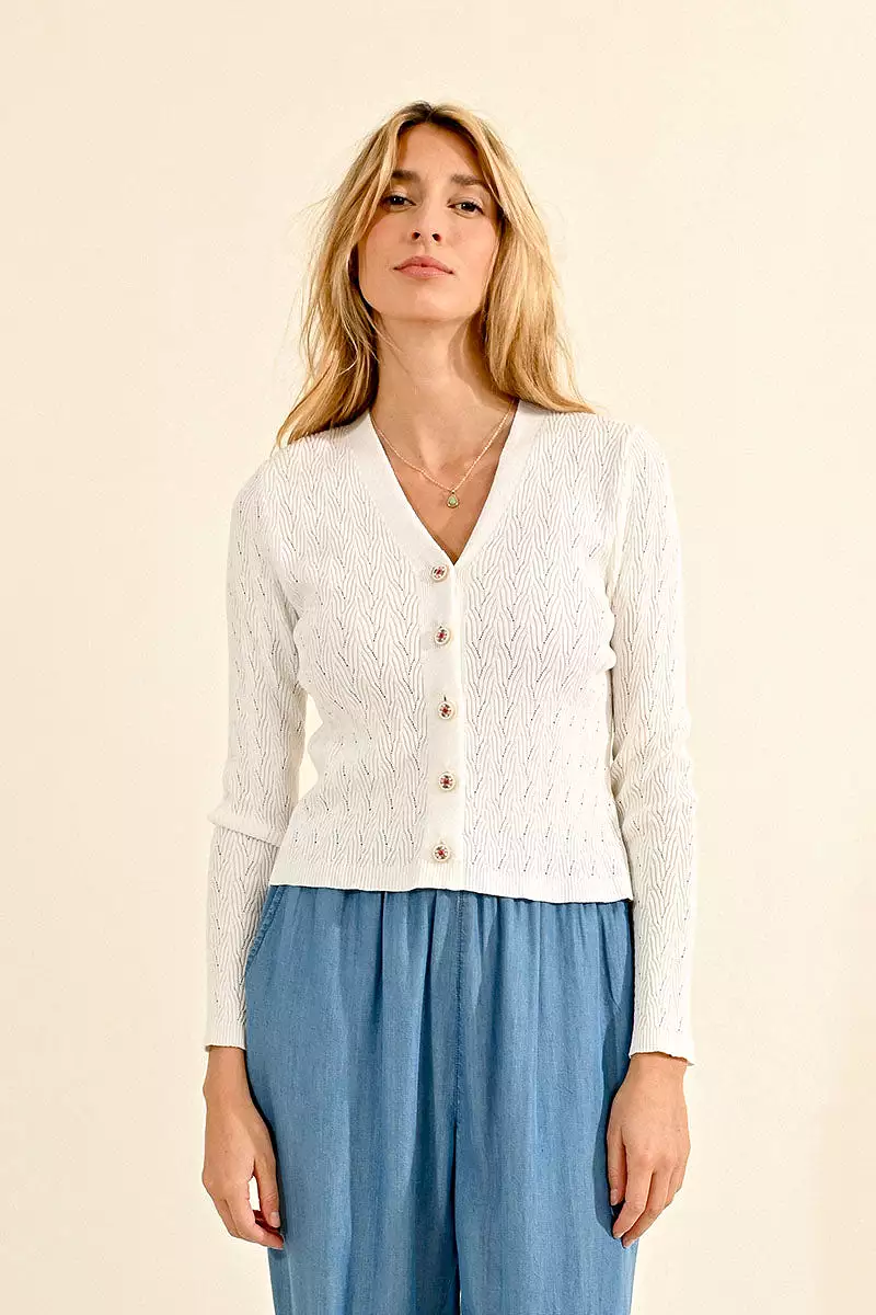 Light Weight Button Front Knit Top