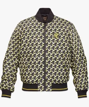 MCM Men'S Cubic Monogram Print Bomber Jacket In Econyl