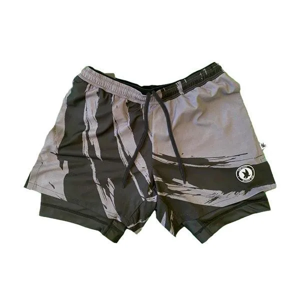 Mens 2-1 Compression Enso Charcoal/Black 7 Shorts