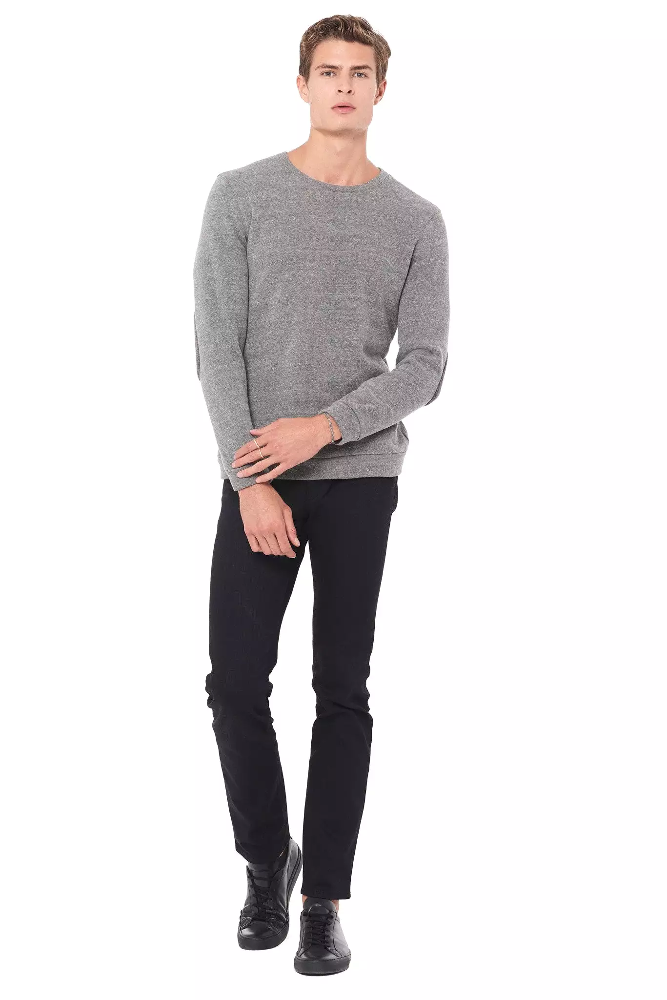 Men's French Terry Patch Sleeve Sweatshirt