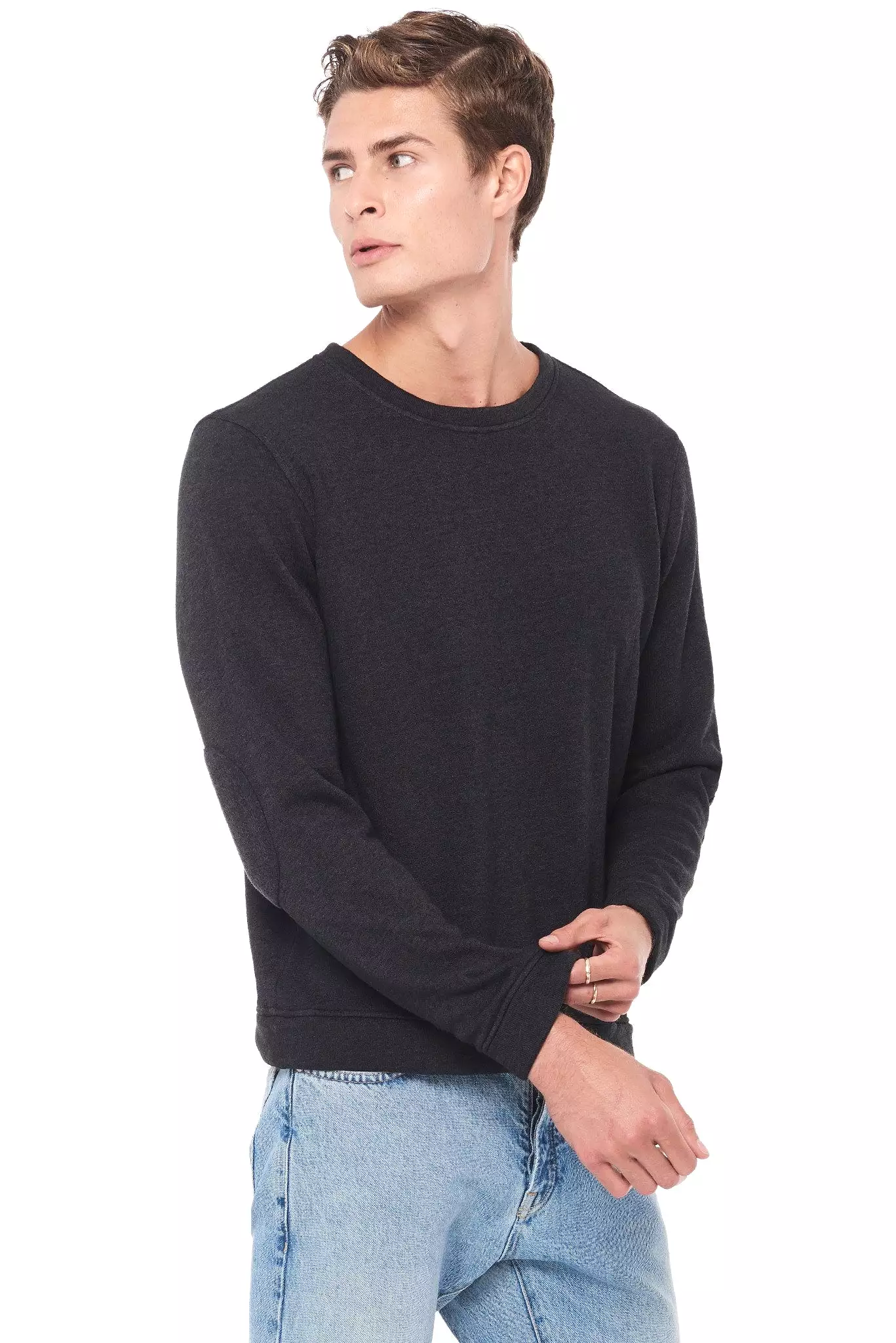 Men's French Terry Patch Sleeve Sweatshirt