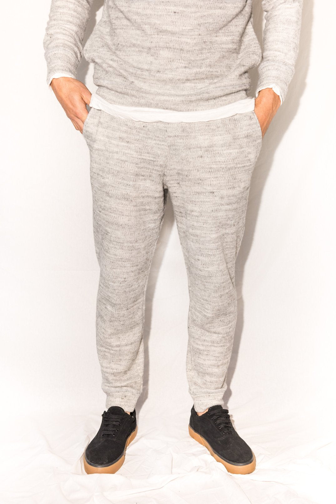 Men's Melange Knit Cinched Bottom Pant