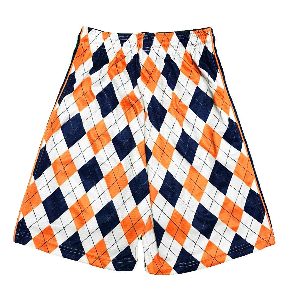 Mens Navy & Orange Argyle Attack Short