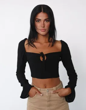 Milene Long Sleeve Top (Black)