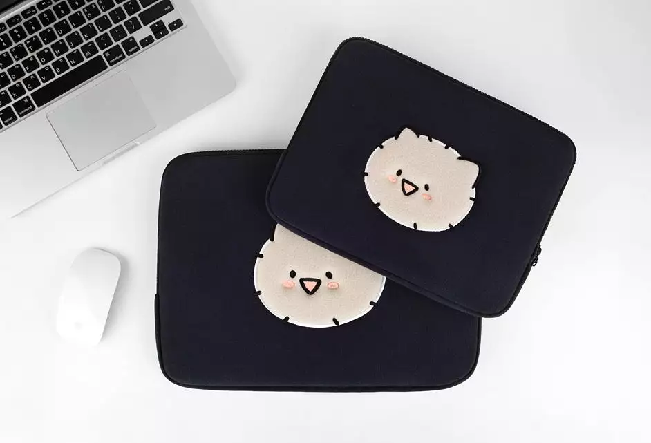 Navy Kuma Laptop Sleeves iPad 13 14 15 inch Cases Protective Covers Purses Skins Handbags Square Cushion Carrying Pouches Design