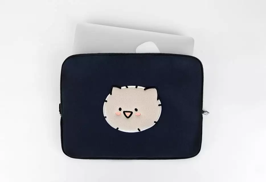 Navy Kuma Laptop Sleeves iPad 13 14 15 inch Cases Protective Covers Purses Skins Handbags Square Cushion Carrying Pouches Design