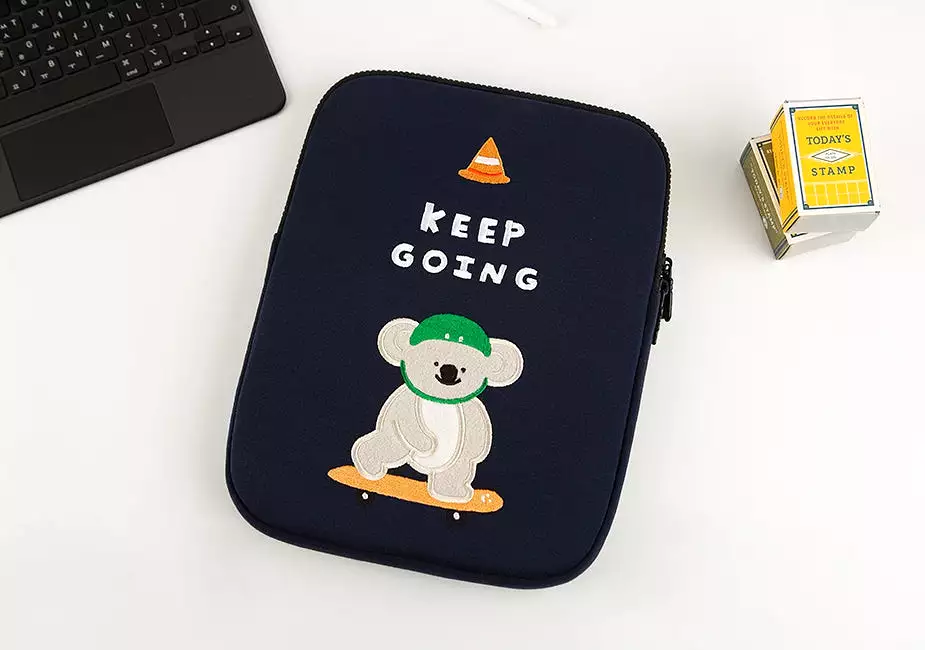 Navyblue Koala Laptop Sleeves iPad 11 13 15 inch Cases Protective Covers Purses Skins Handbags Square Cushion Carrying Pouches D