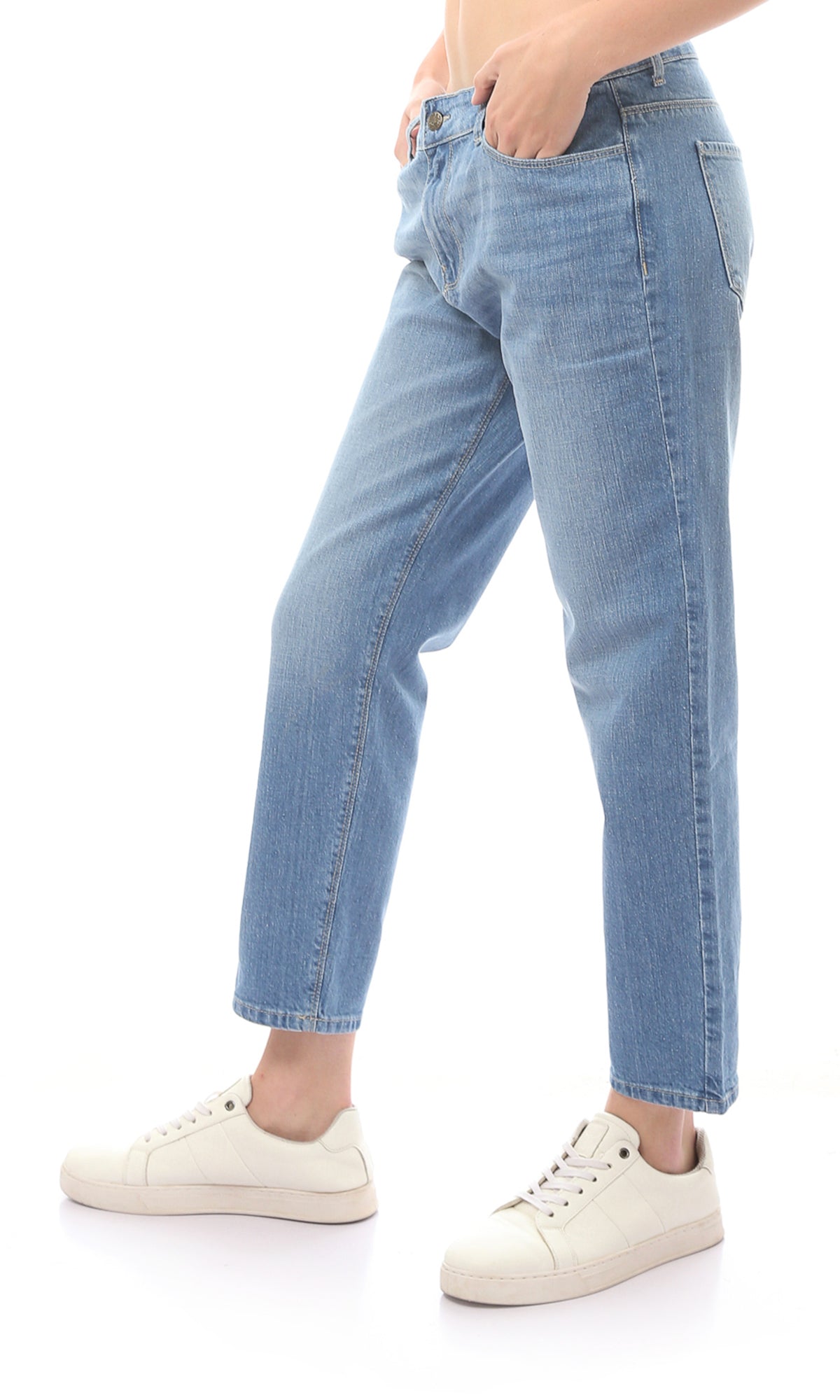 O168639 Comfortable Light Blue Regular Fit Jeans