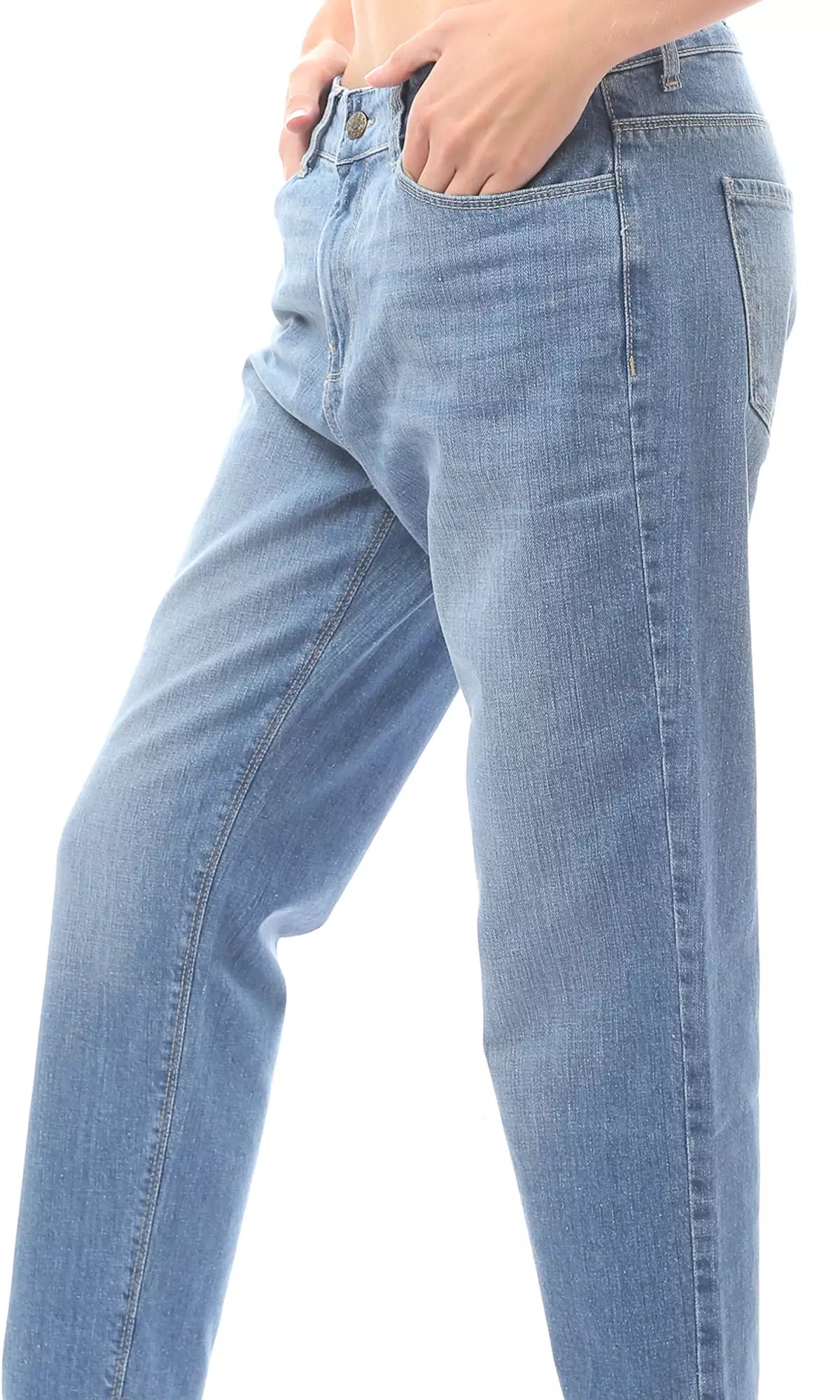 O168639 Comfortable Light Blue Regular Fit Jeans