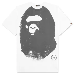 Overprinted Ape Head Tee - White