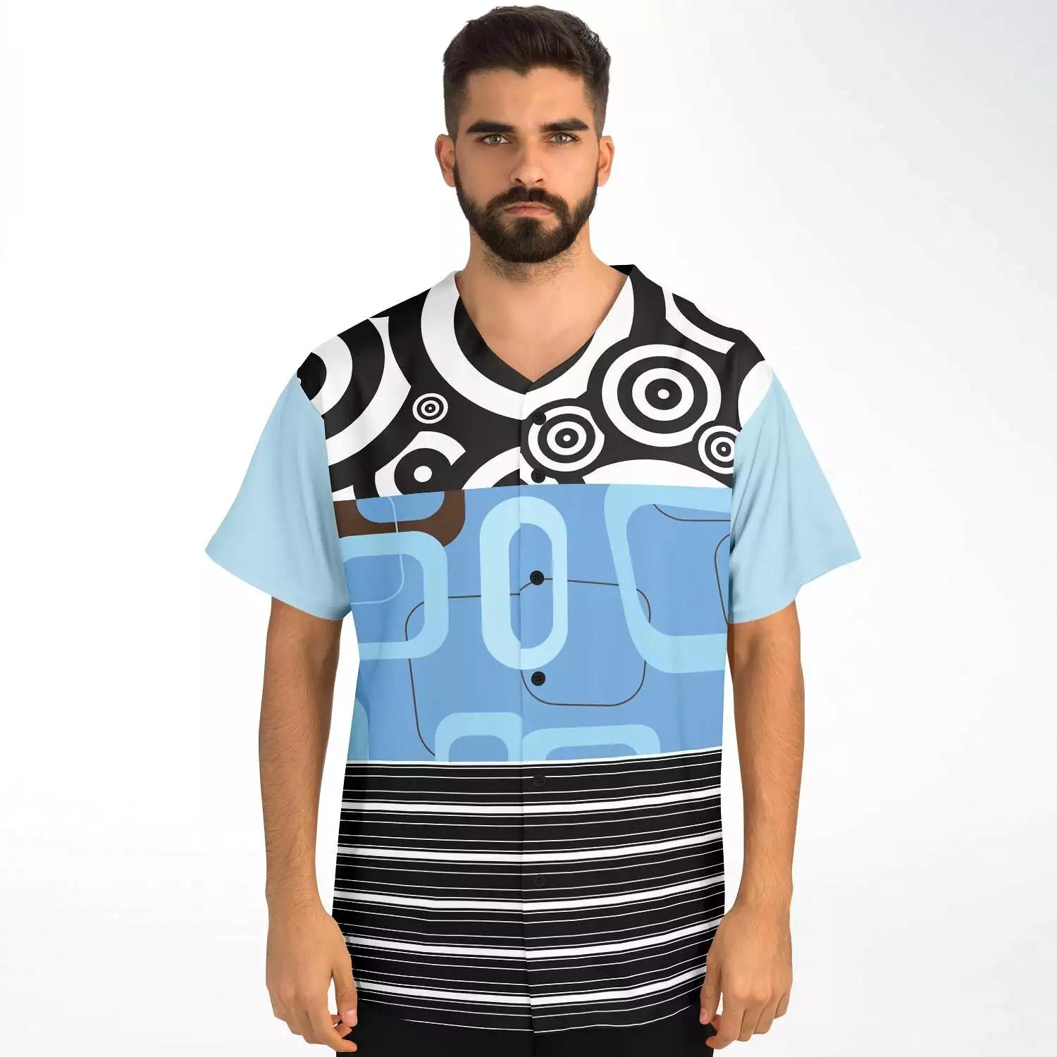 Pacific Palisades Patchwork Button Front Jersey