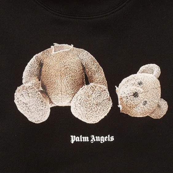 Palm Angels Bear Crewneck Black Brown PBBA001C99FLE0061060