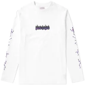 Palm Angels Long Sleeve Flaming Logo TeeWhite