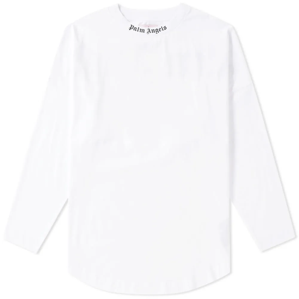 Palm Angels Long Sleeve Mock TeeWhite