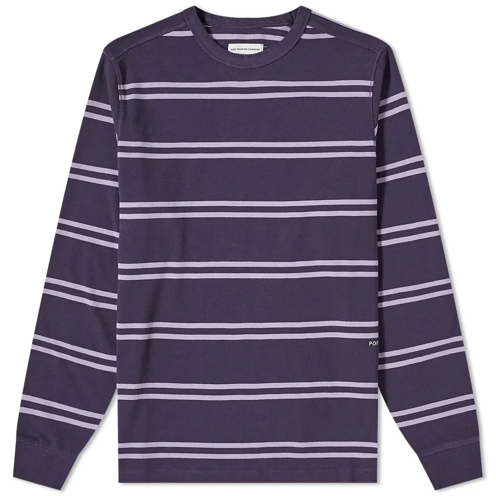 Pop Trading Company Long Sleeve Striped T-ShirtDark Purple & Violet