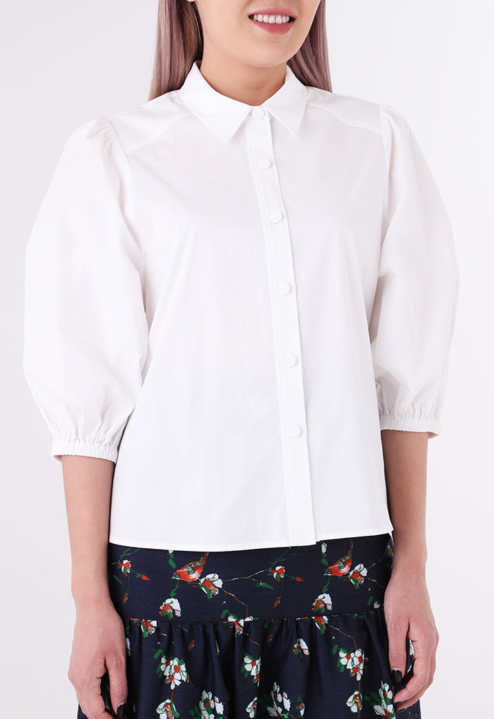 Poplin Puff Sleeve Shirt