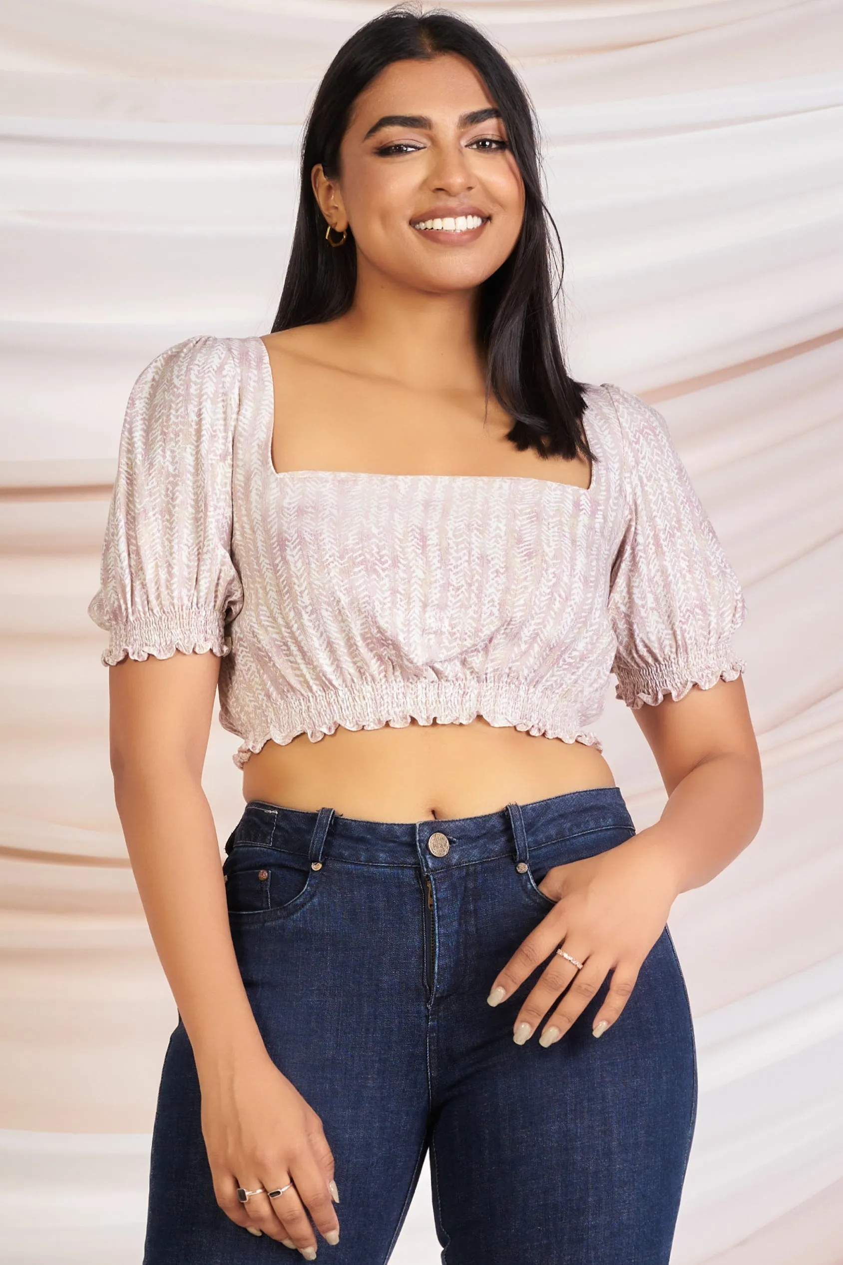 Puff Sleeve Crop Top