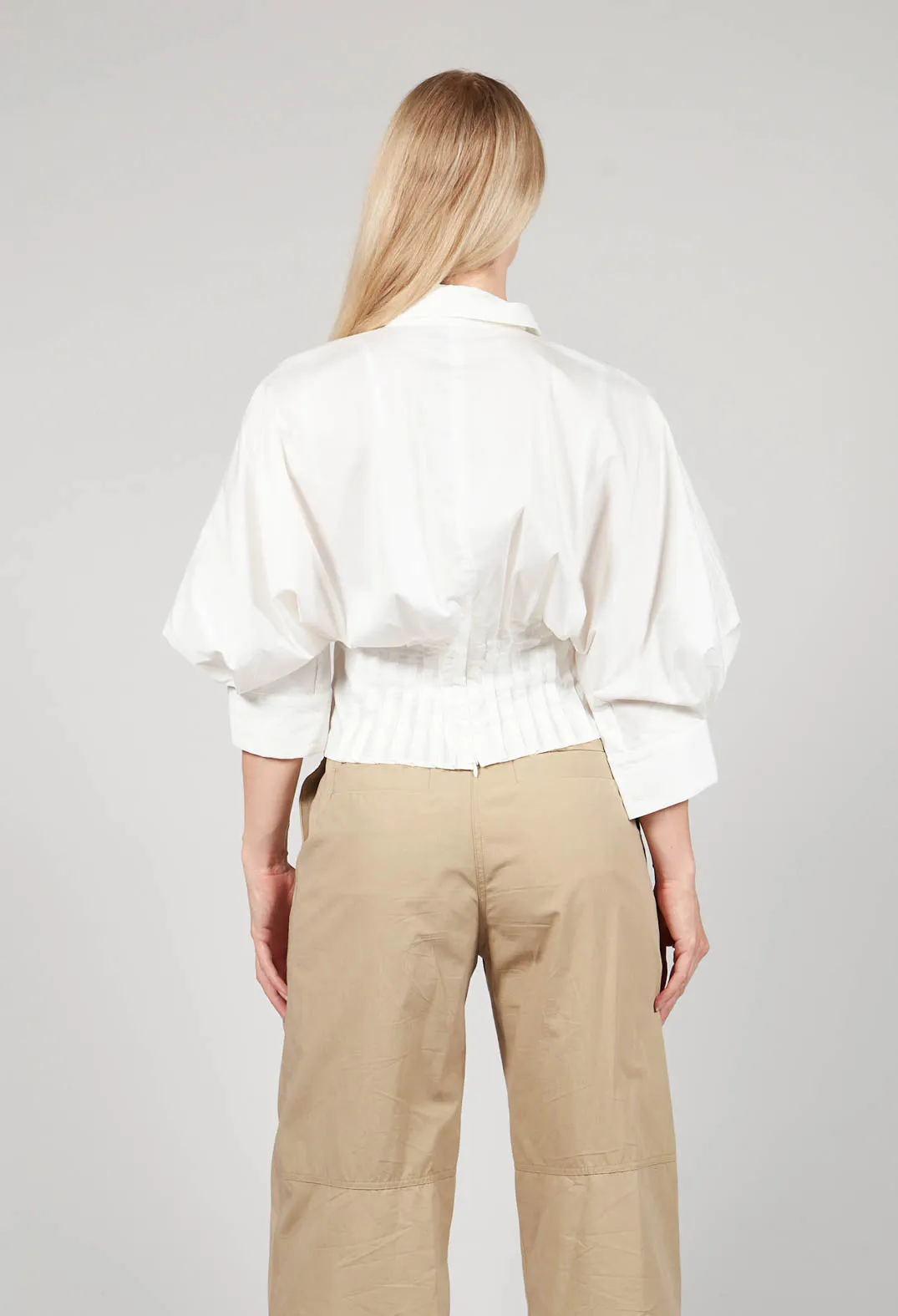 Puff Sleeve Shirt in Latte