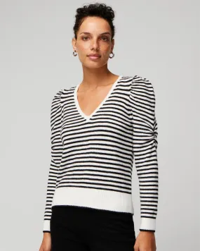 Puff Sleeve V-Neck Pullover