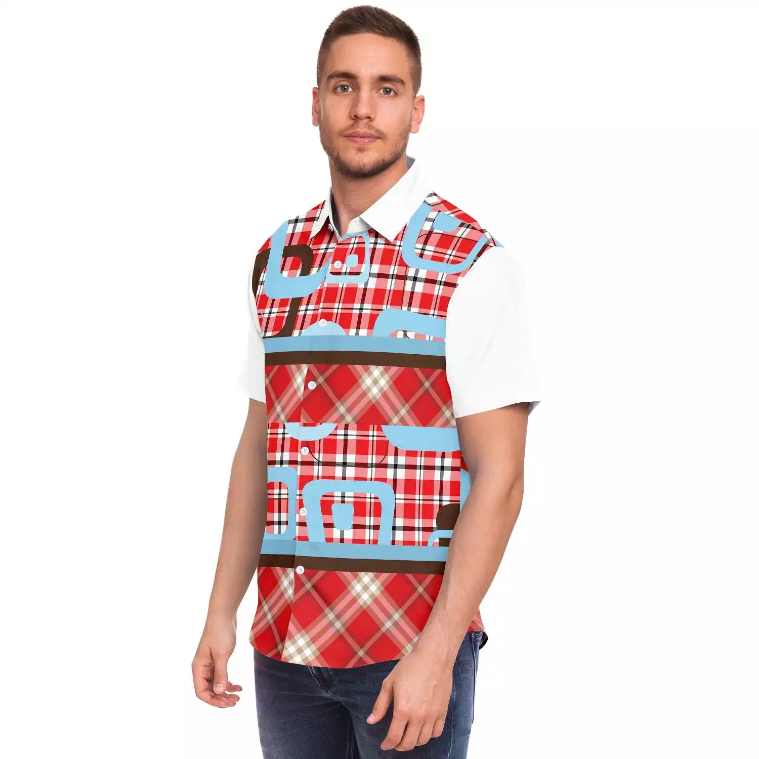 Red Pacific Palisades Plaid Button Down Shirt