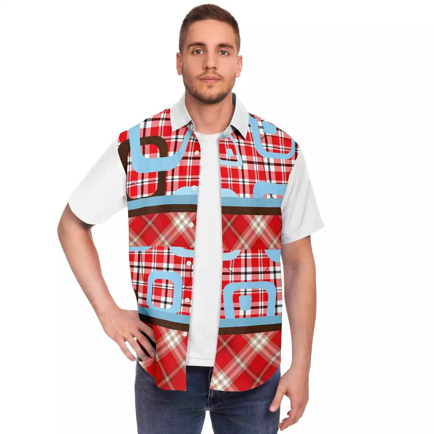 Red Pacific Palisades Plaid Button Down Shirt