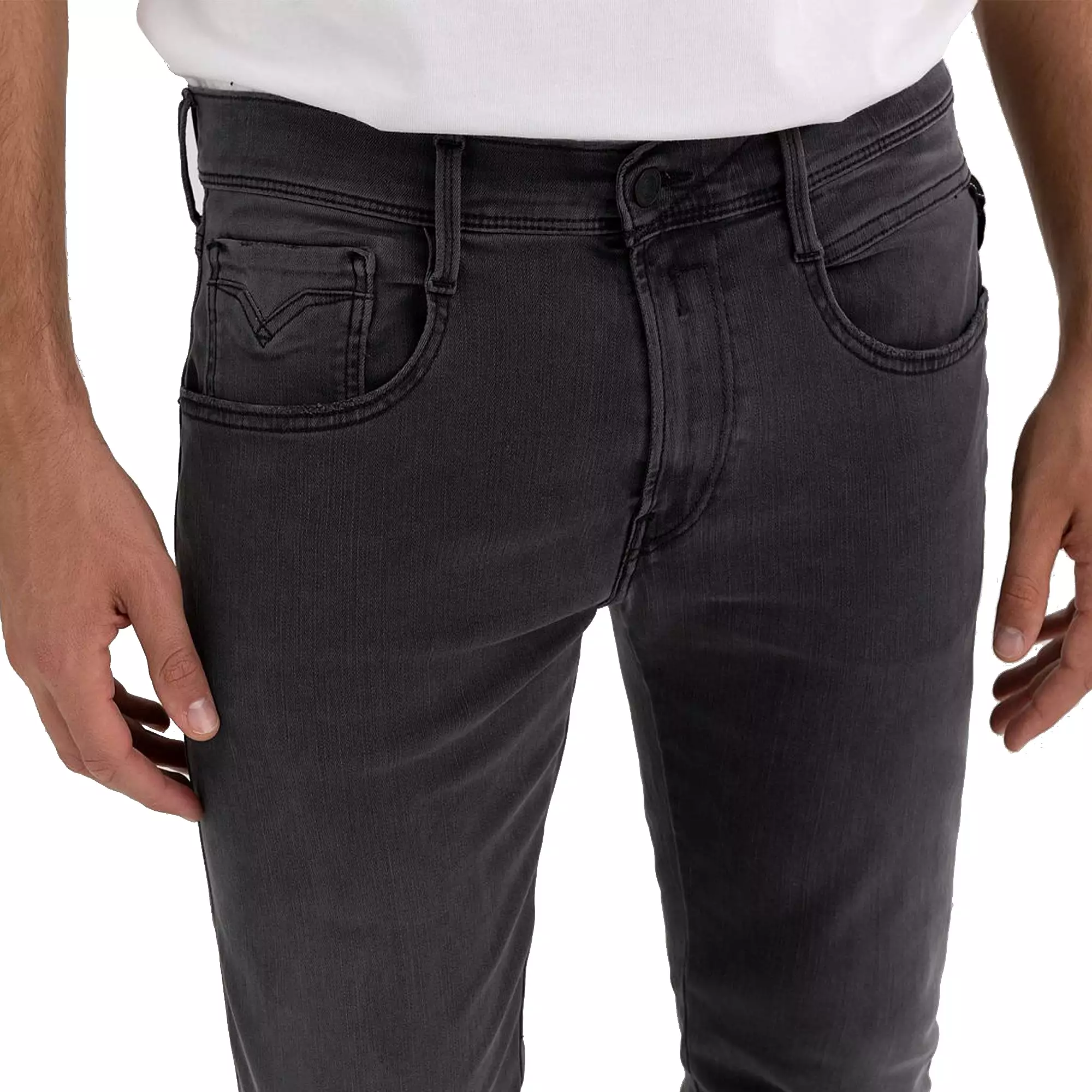 Replay Hyperflex Re-Used Anbass Slim Fit Jeans - Dark Grey