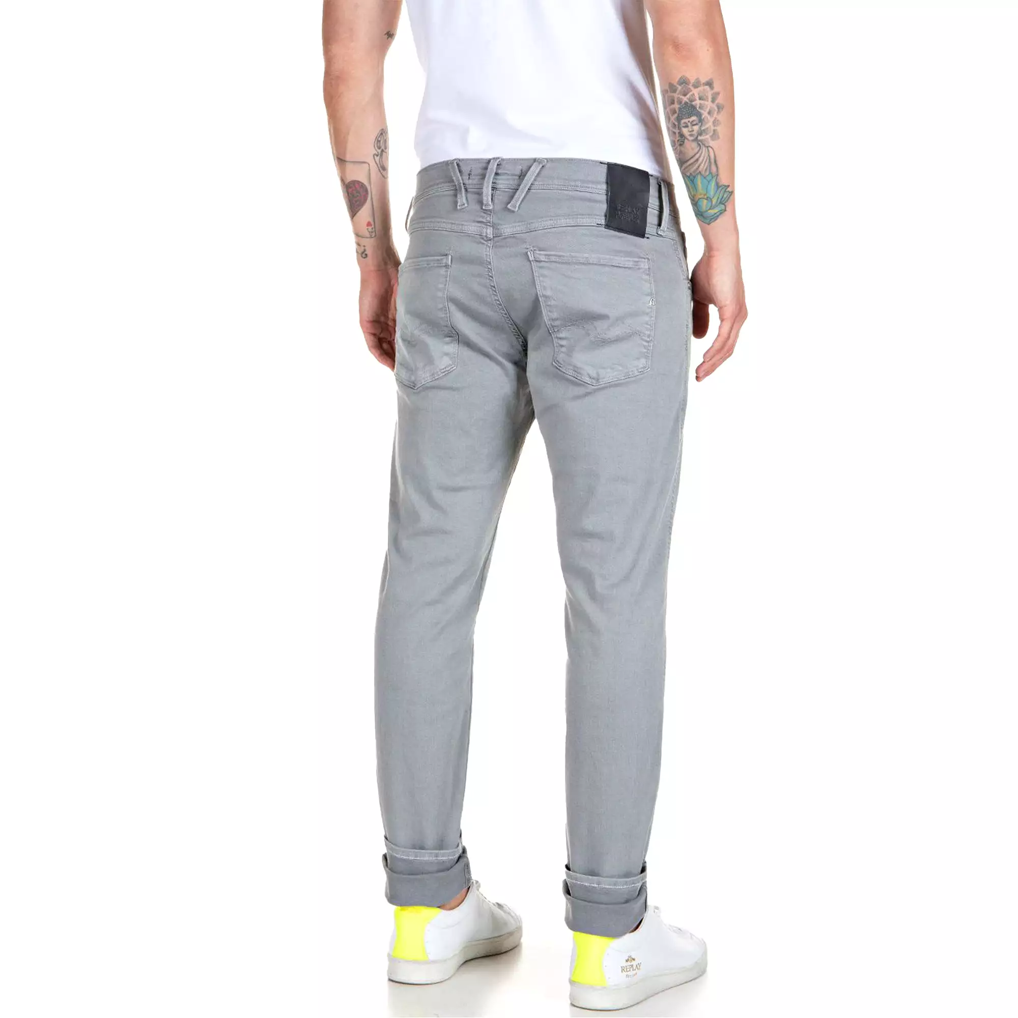 Replay Hyperflex X-Lite Anbass Colour Edition Slim Fit Jeans - Warm Grey