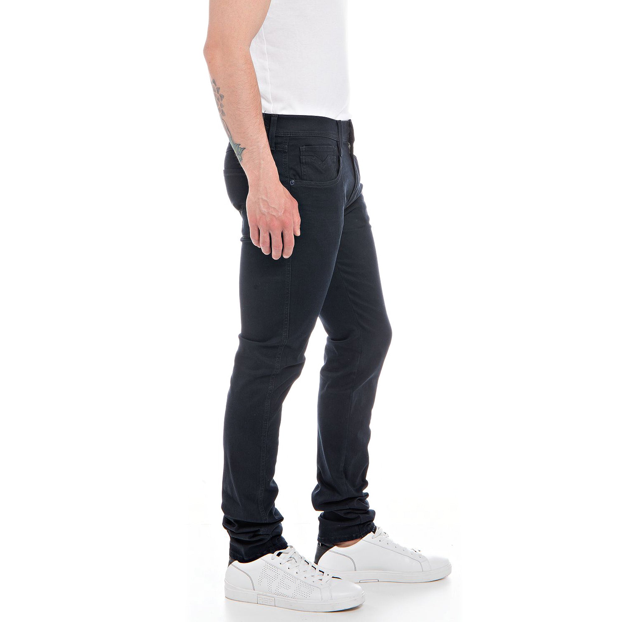 Replay Hyperflex X-Lite Anbass Slim Fit Jeans - Ocean Flat Navy Tonal