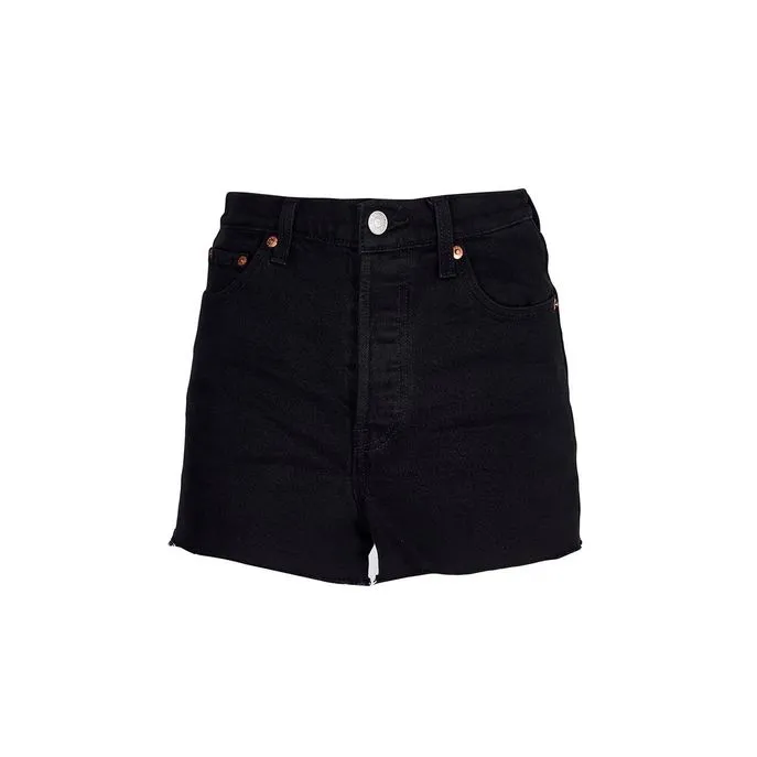 RIBCAGE SHORTS RAW HEMS Woman Black