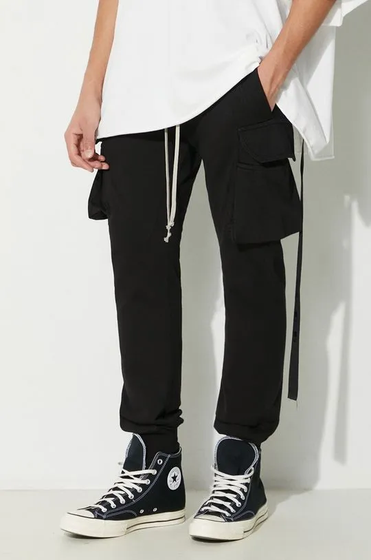 Rick Owens cotton joggers Knit Pants Mastodon Cut black color DU01D1386.RIG.09