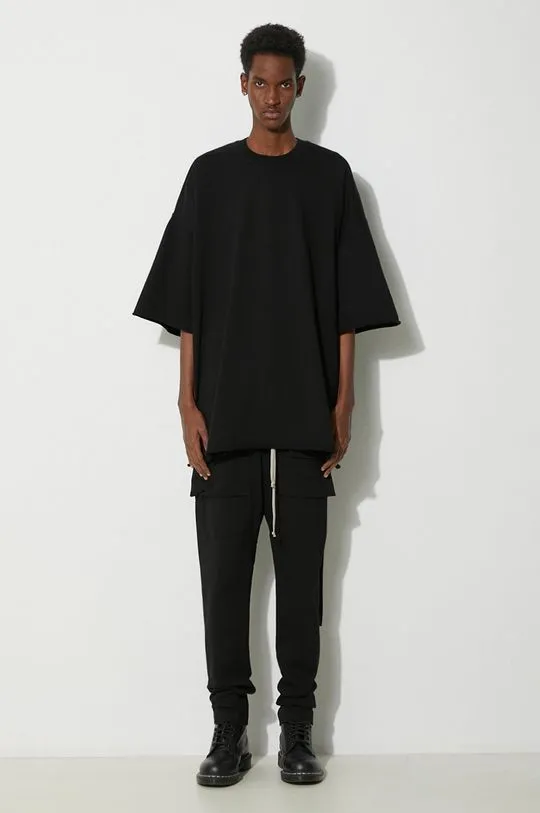 Rick Owens cotton trousers Knit Pants Creatch Cargo Drawstring black color DU01D1376.RIG.09