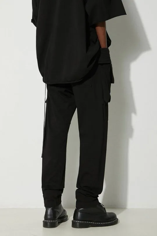 Rick Owens cotton trousers Knit Pants Creatch Cargo Drawstring black color DU01D1376.RIG.09