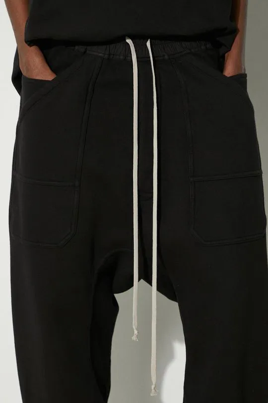 Rick Owens joggers Knit Sweat Pants Classic Cargo Drawstring black color DU01D1370.F.09