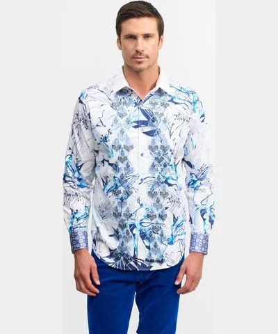 Robert Graham Limited Edition Montue’s Blues Long Sleeve Button Down Shirt Tall