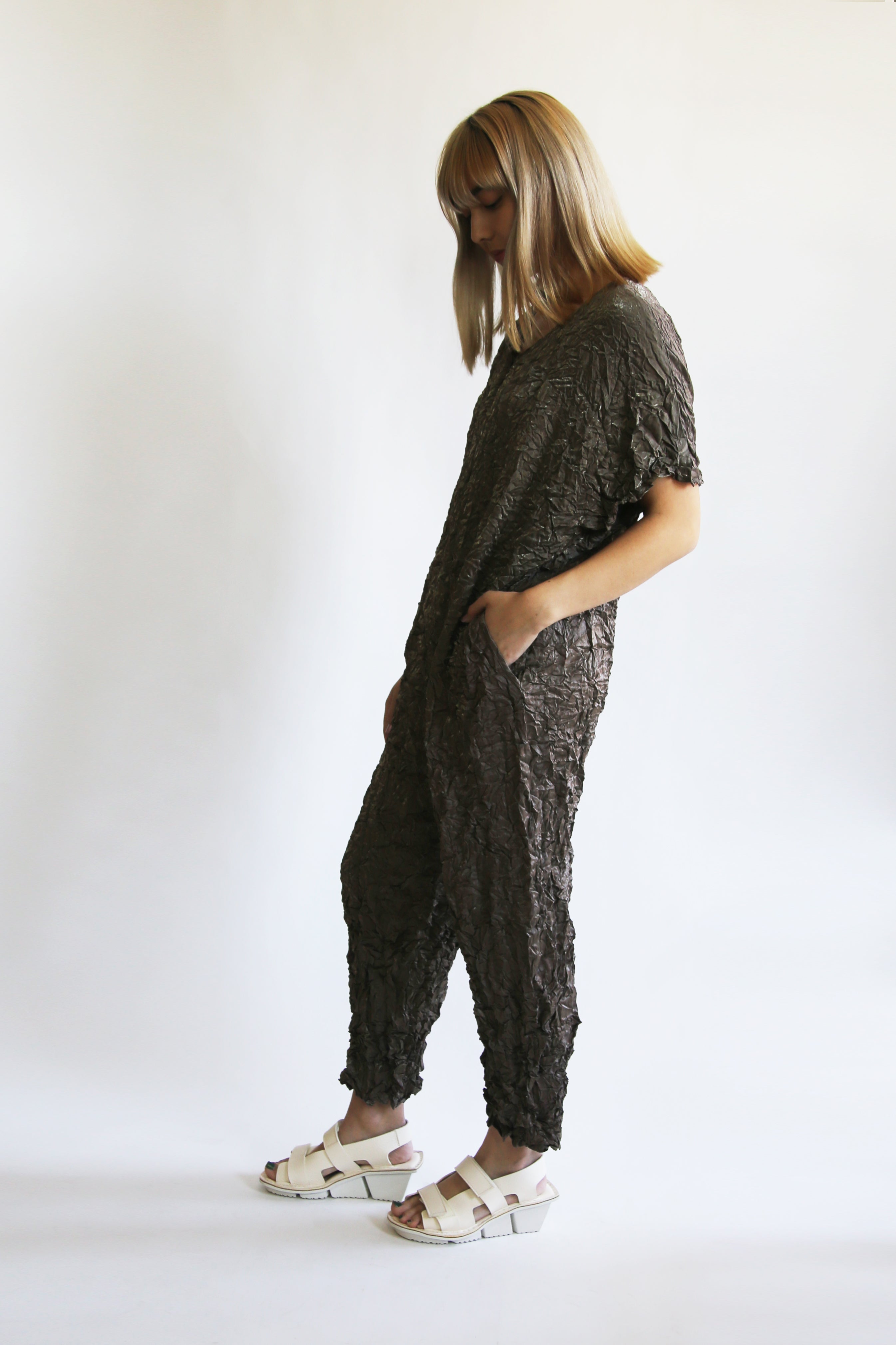 SALE Moth Desert Jumpsuit in Metallic Taupe