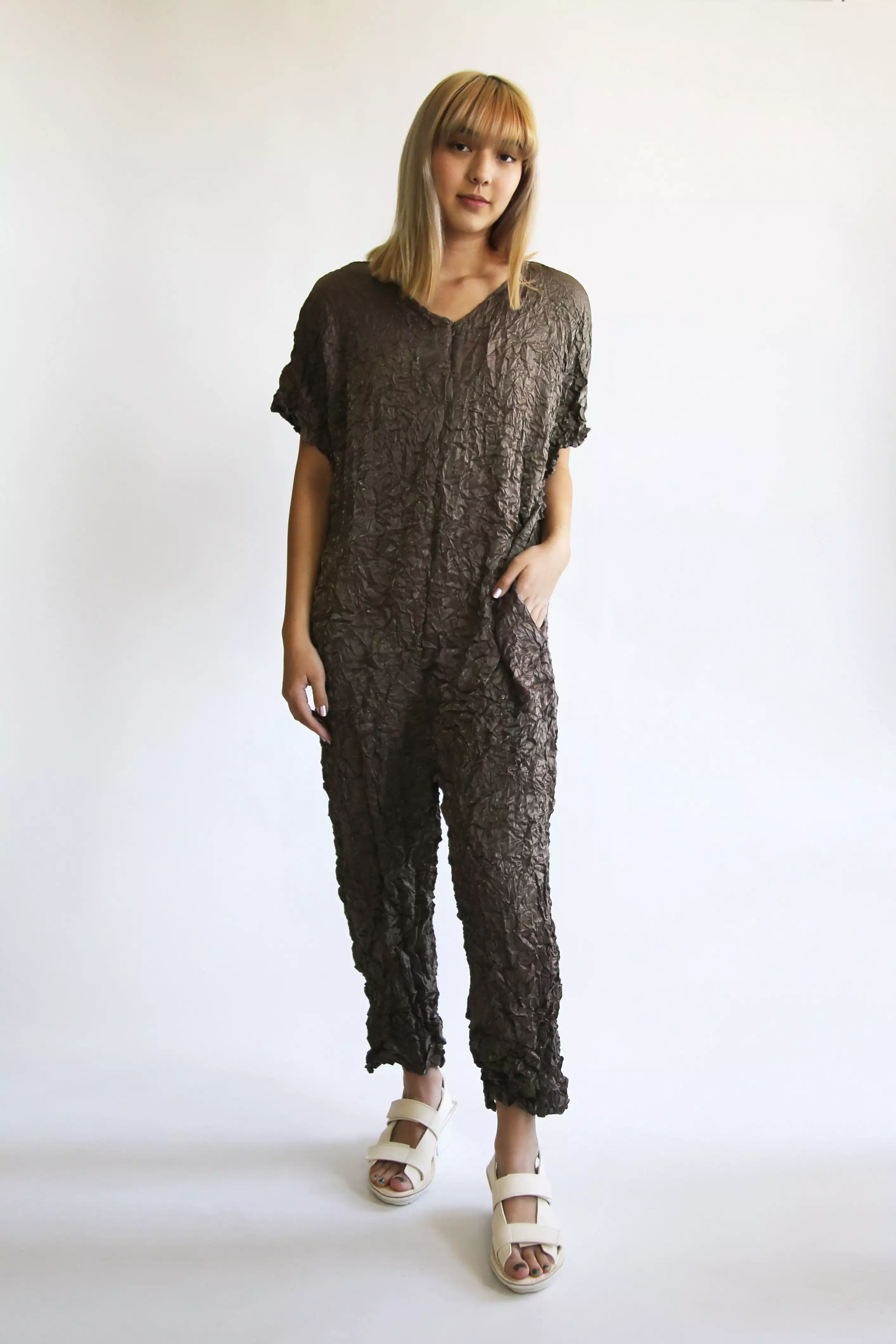 SALE Moth Desert Jumpsuit in Metallic Taupe