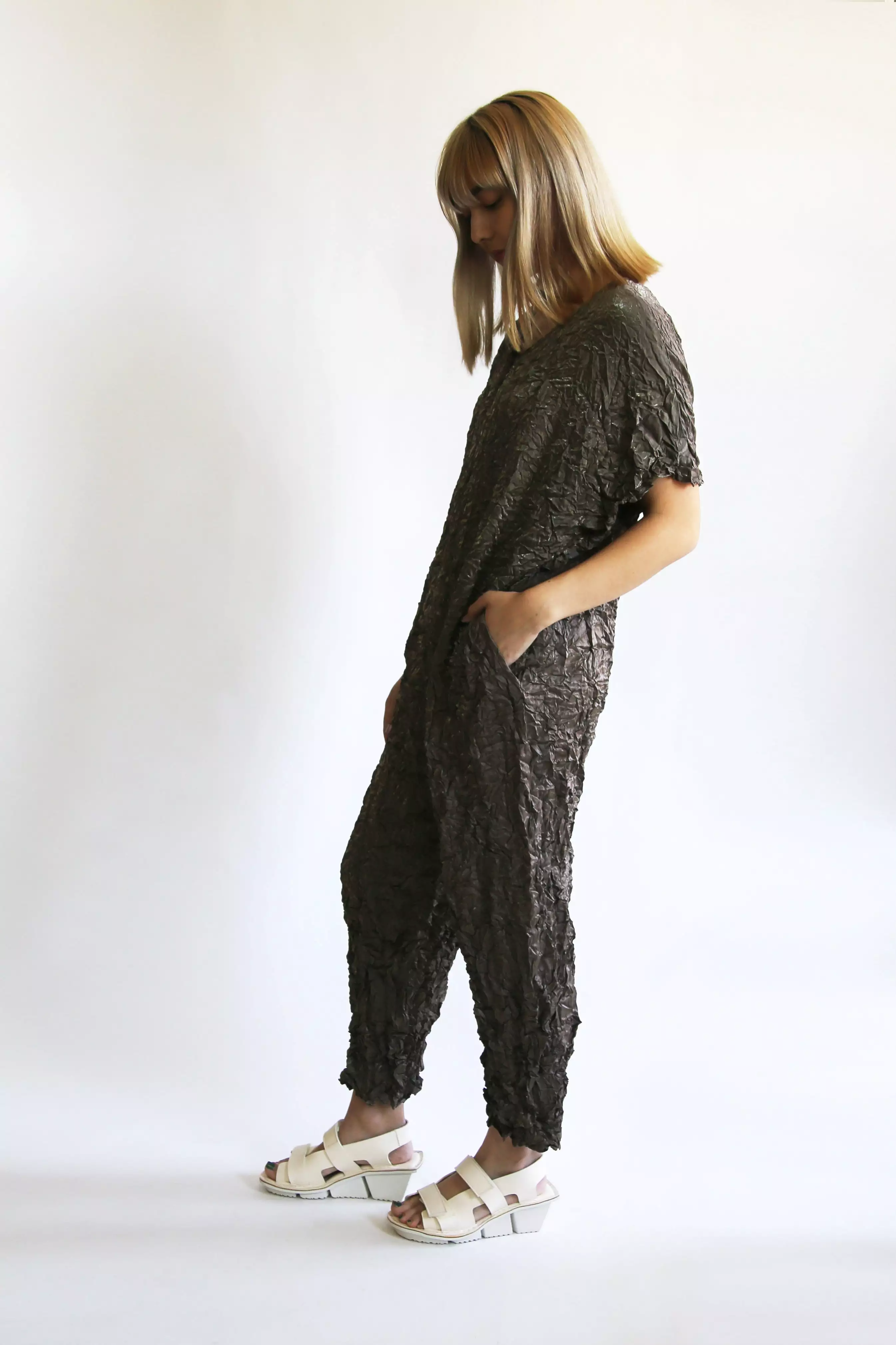 SALE Moth Desert Jumpsuit in Metallic Taupe