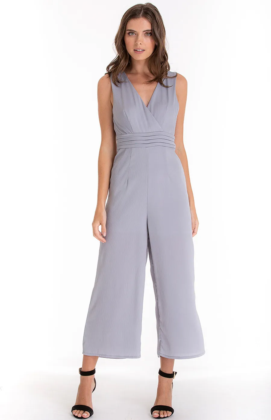 Sleeveless Jumpsuit with Waist Detail (AJP858A)