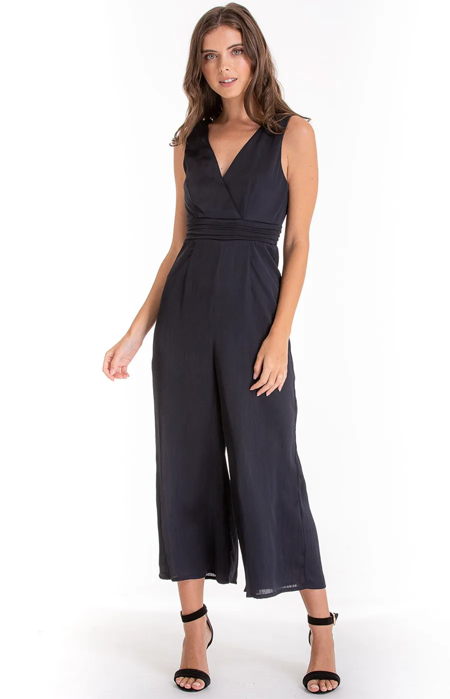 Sleeveless Jumpsuit with Waist Detail (AJP858A)