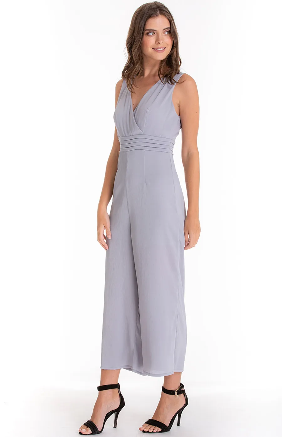 Sleeveless Jumpsuit with Waist Detail (AJP858A)