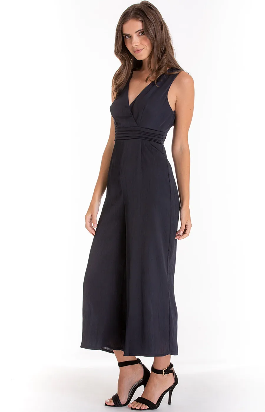 Sleeveless Jumpsuit with Waist Detail (AJP858A)