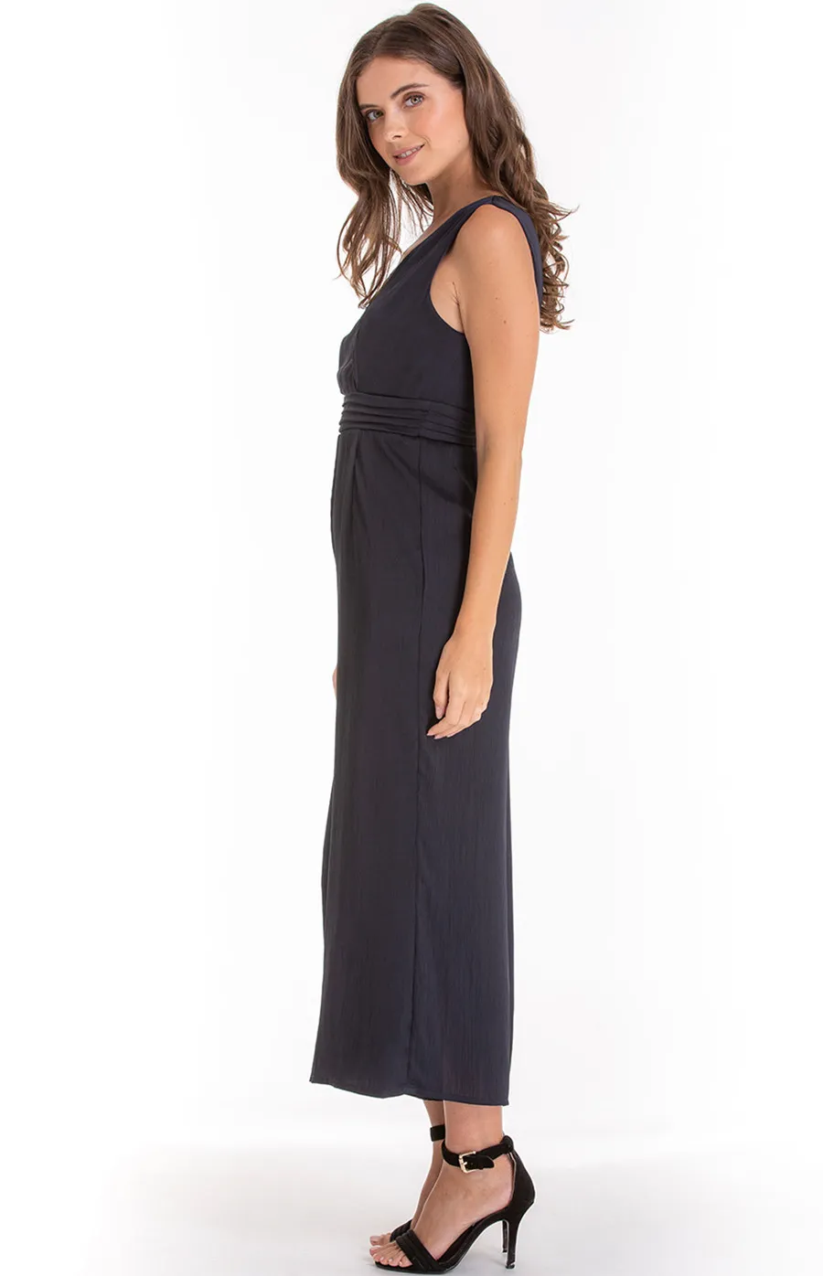 Sleeveless Jumpsuit with Waist Detail (AJP858A)