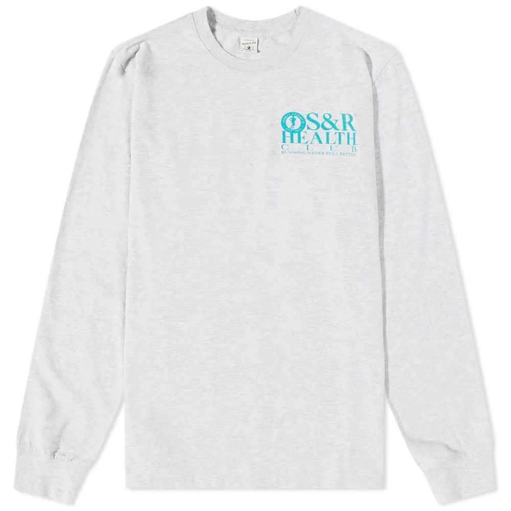 Sporty and Rich Long Sleeve S&R Health T-ShirtHeather Grey & Teal