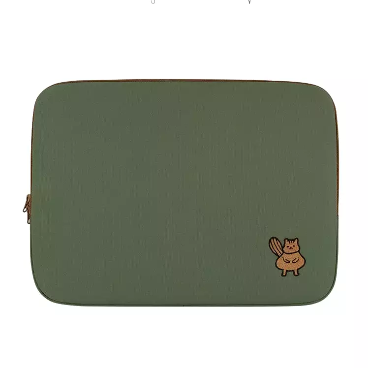 Squirrel embroidery Graphic iPad11 13 14 15inch Laptop Sleeves Cases Pouches Protective Covers Purses Handbags Square Cushion De