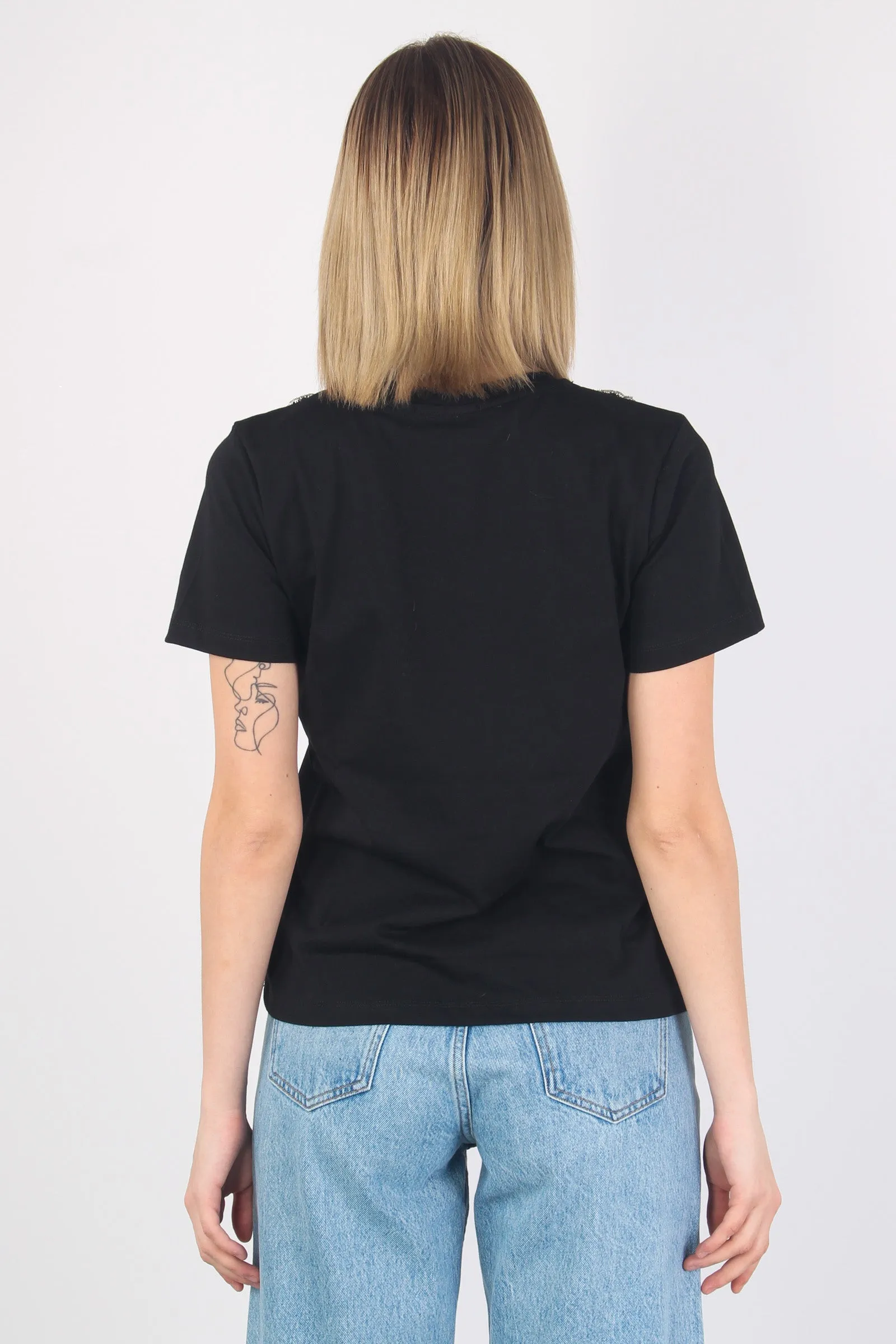 T-shirt Scollo Gioiello Nero