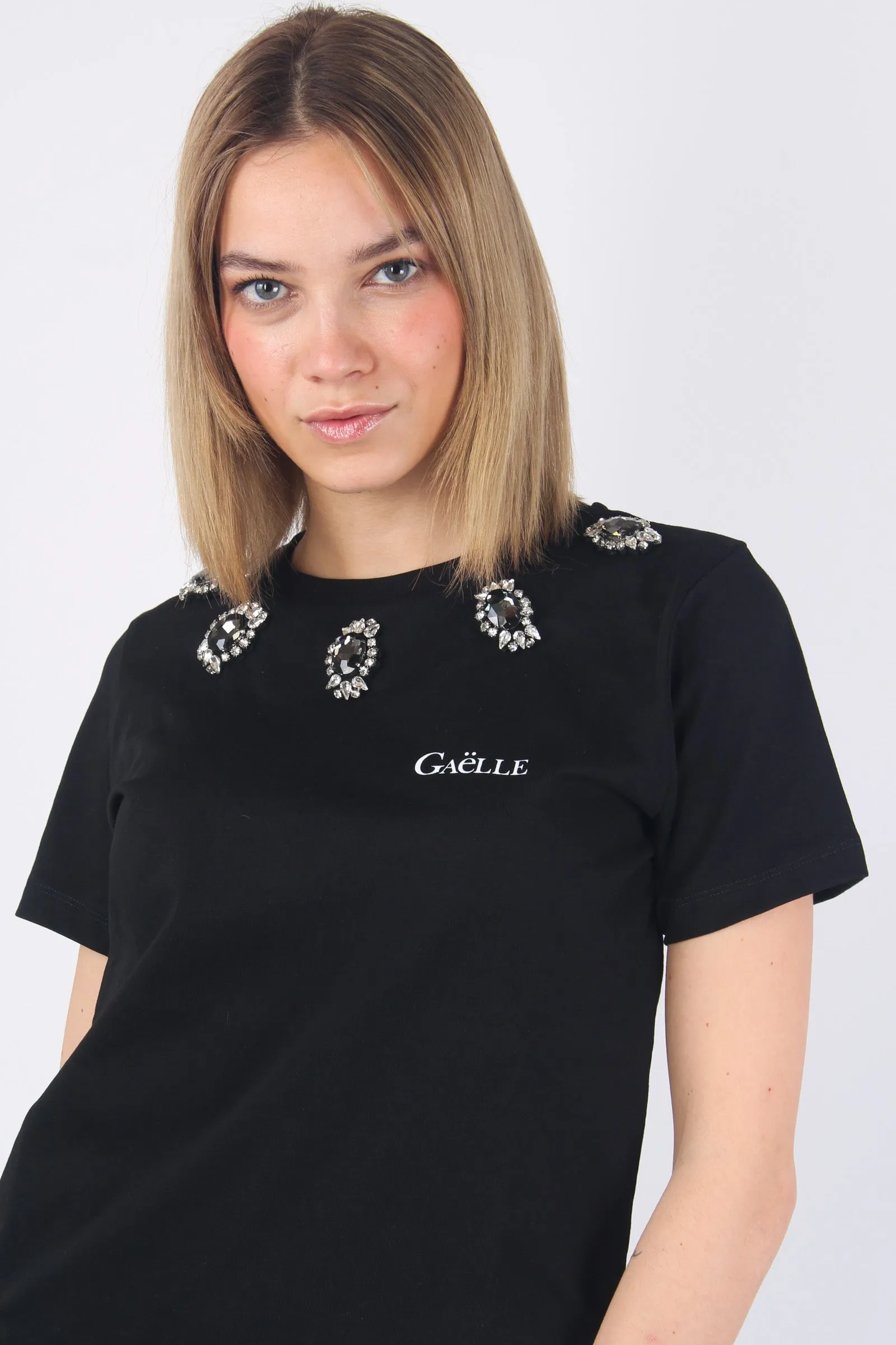 T-shirt Scollo Gioiello Nero