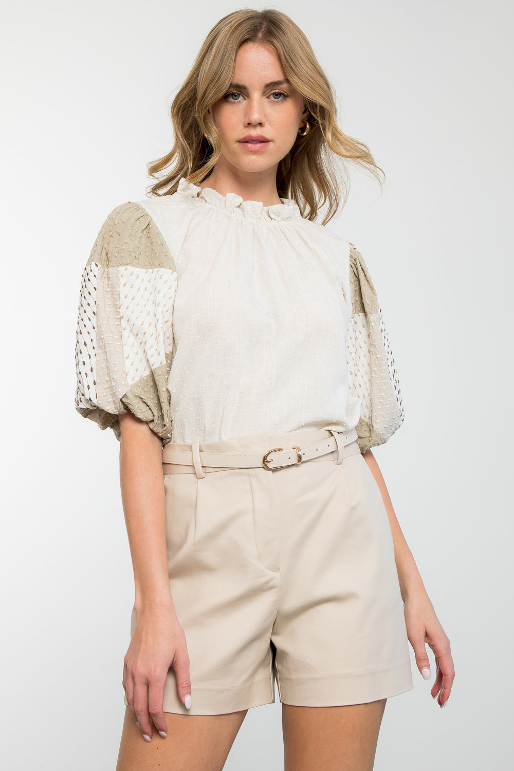 Textured Puff Sleeve Top