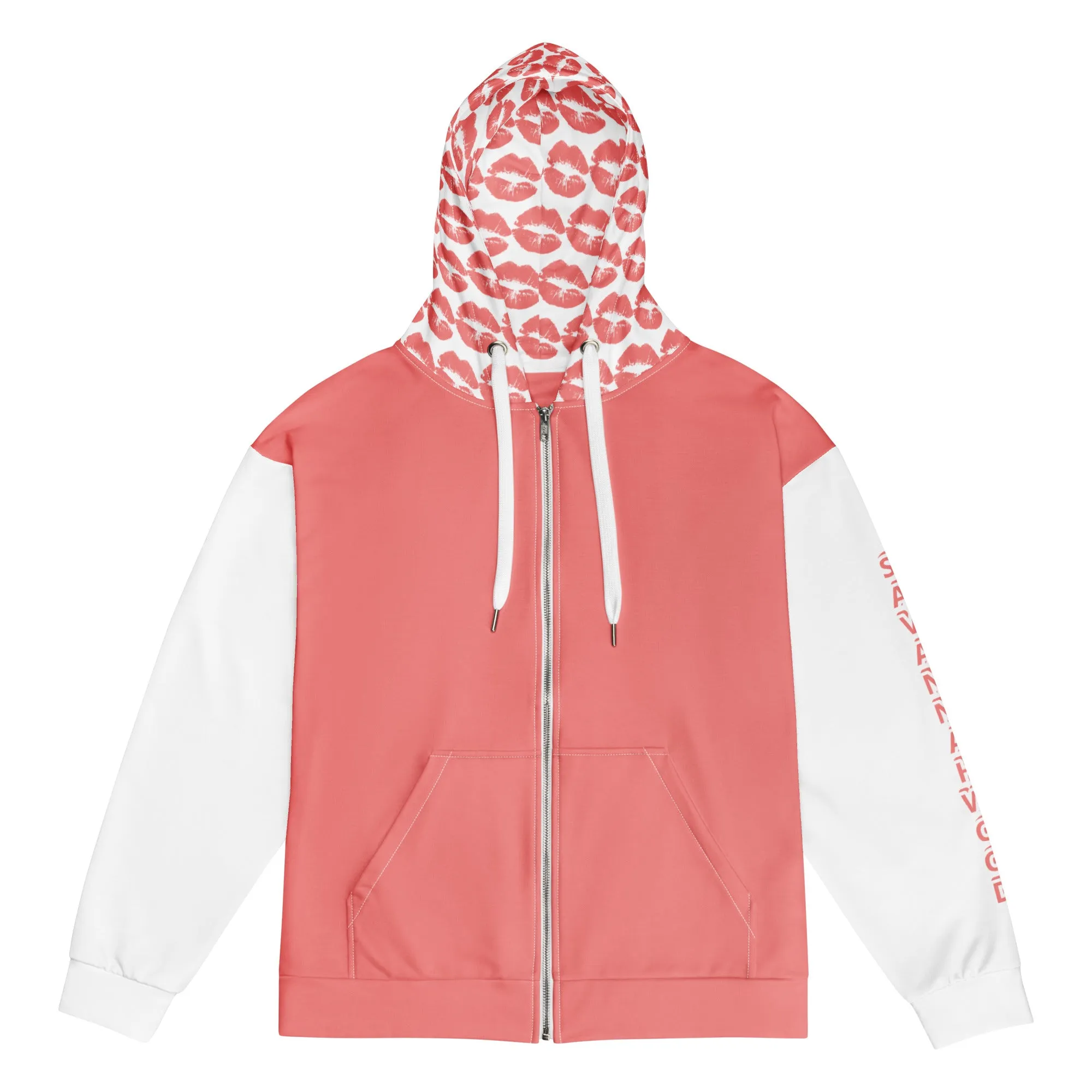 Unisex zip hoodie Pink Kisses