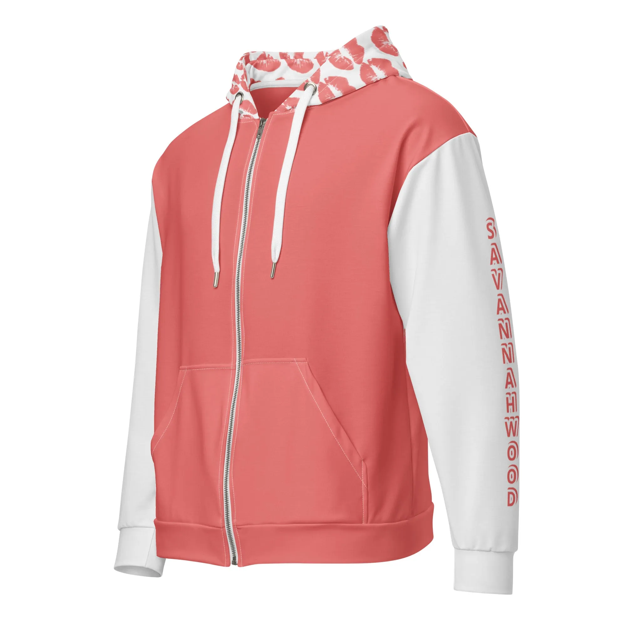 Unisex zip hoodie Pink Kisses