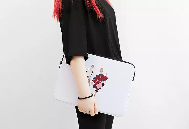 White Dance Graphic iPad 11 13 15 inches Laptop Sleeves Cases Protective Covers Purses Handbags Square Cushion Pouches Designer 